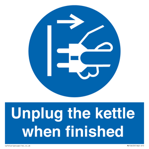 Unplug the kettle when finished